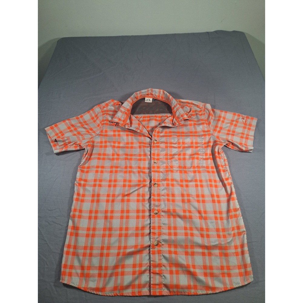 American Outback Plaid Button Up Short Sleeve Outdoor Shirt Small